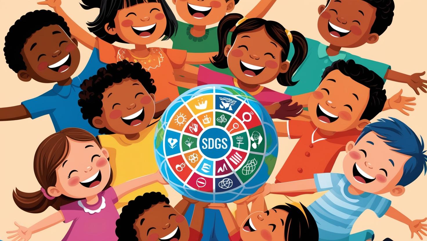 SDGs 地球儀 子どもたち 笑顔